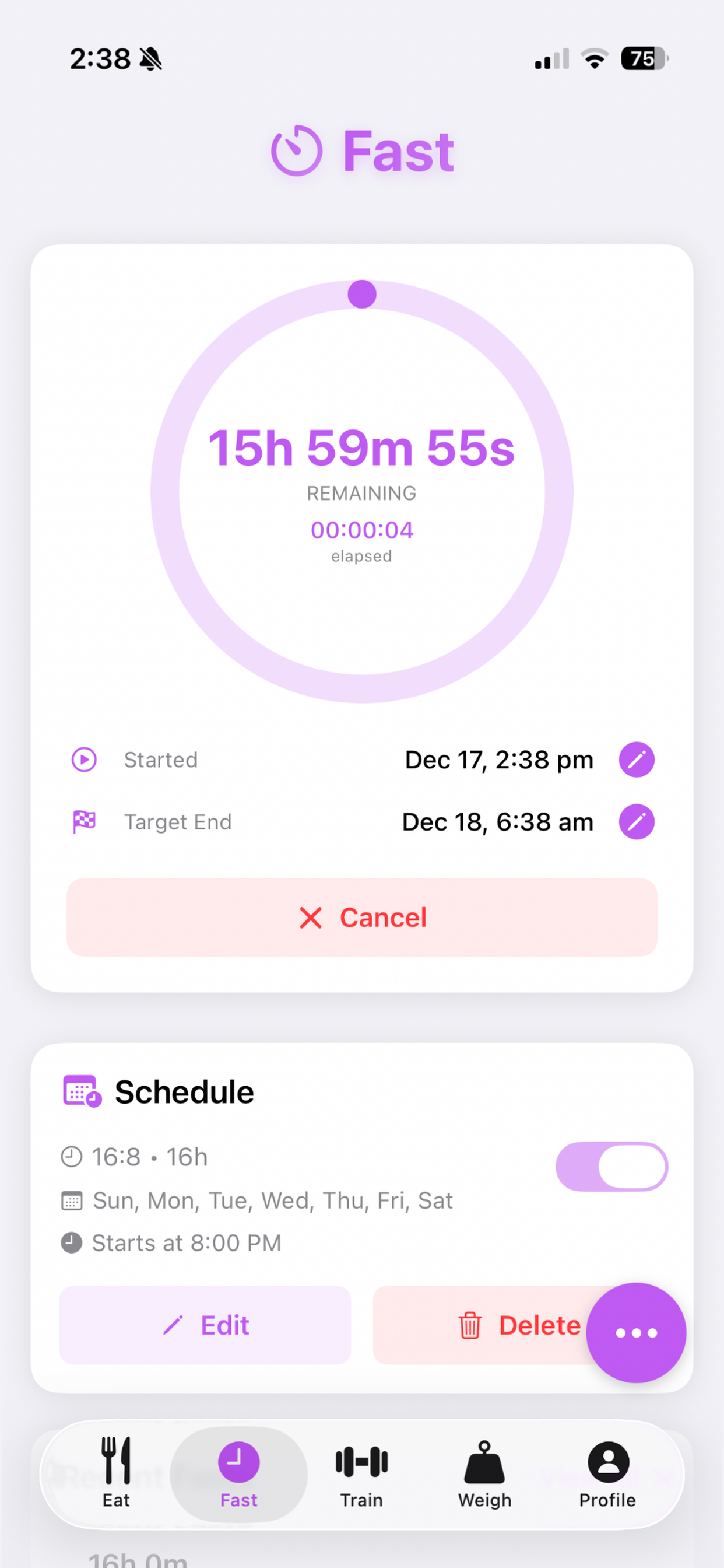 EatFastTrain - Fasting Timer